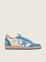 Men's Ball Star LTD in white leather with light blue leather star