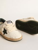Young Ball Star in white leather with green suede star - Image 3