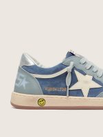 Junior Ball Star in light blue and denim-blue suede with white leather star - Image 4