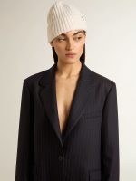 Women's midnight blue wool single-breasted blazer - Image 5