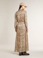 Women's silk-blend midi dress with a floral print - Image 4