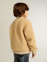 Kids beige fleece bomber jacket - Image 4