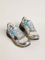 Women's Dad-Star in mesh and silver foiled leather with black suede star - Image 2