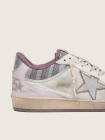 Men's Ball Star LAB in white nylon and pony skin with silver star and lilac inserts - Image 4