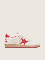Women's Ball Star Wishes in white leather with a red star and heel tab