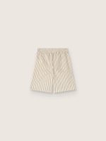 Boys' striped shorts in ecru, beige and gray - Image 2