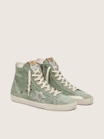 Francy in green suede with silver metallic leather star - Image 2