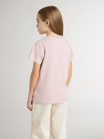 Girls' pink T-shirt with white print - Image 4