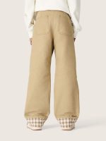 Kids' chino pants in beige cotton with check turn-ups - Image 5