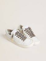 Laces with gray and black animal print with contrasting gold stars - Image 3