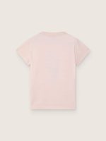 Journey T-shirt for girls in pink cotton jersey with digital mascot print - Image 2