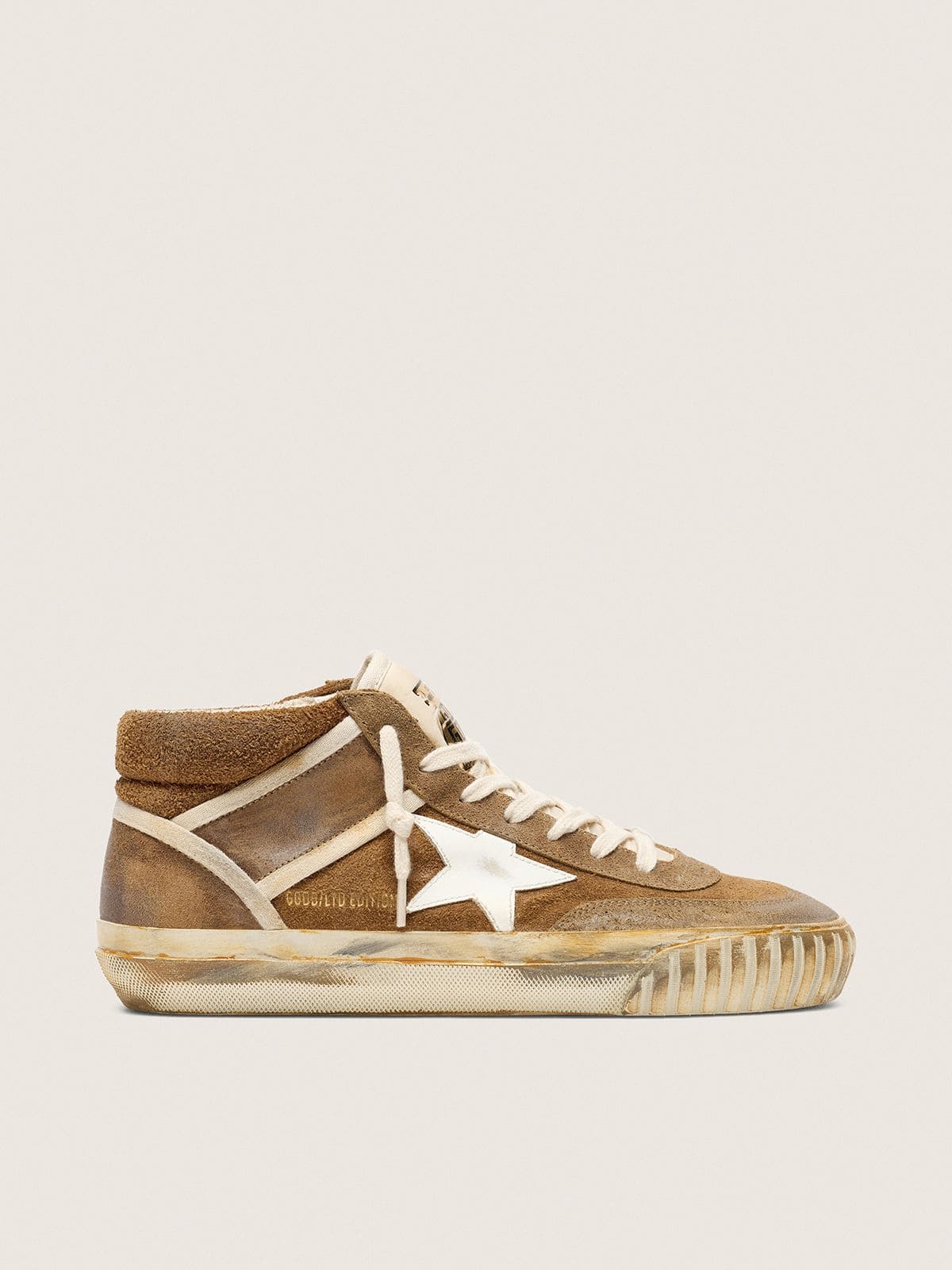 3b73b487761757ec59a07f2aaeaf0ef5f17acf7e52803547a7de93a8b246918b Women's Mid Star LAB in rust-colored suede with a white leather star - Image 1