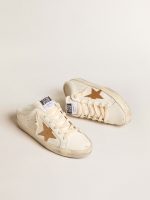 Super-Star Sabots in leather with plasticized gold glitter star - Image 2