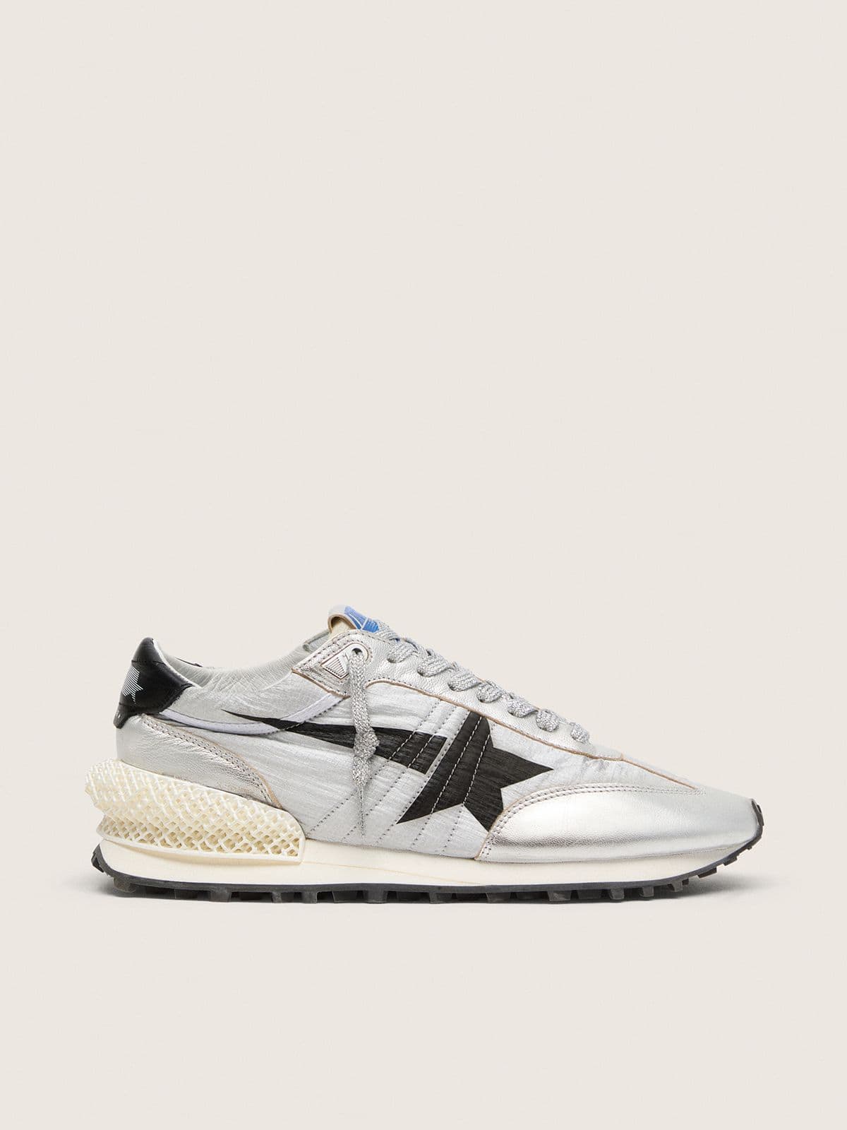3ba8d43b6a8bedfe7f4785604c6ec130665987f27d92e8bb6981277f55cb0b41 Women's Marathon with silver ripstop nylon upper and black star - Image 1