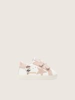 Baby School in nappa with pink suede star and mascot print