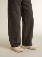 Men's Lightstar in dove-gray leather and mesh with beige TPU star - Image 3