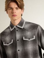 Men's gray shirt with white embroidery - Image 5