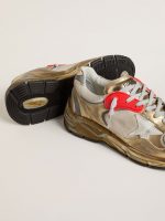 Women's Dad-Star in mesh and gold foiled leather with white leather star - Image 3