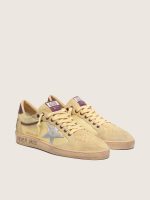 Men's Ball Star in yellow suede with silver star and yellow mesh inserts - Image 2