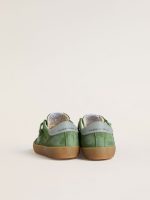 Junior Super-Star in green suede with baby blue star and heel tab - Image 4