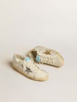 Super-Star in white leather and suede with silver and gold leather star - Image 2