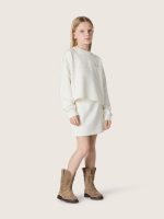 Journey girls' sweatshirt in white cotton with crystals and logo - Image 3