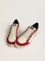 Men's Ball Star LTD in cream nappa with white leather star and red suede inserts - Image 2