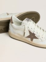 Women's Ball Star Wishes in white leather with metallic bronze leather star - Image 4