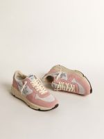Women's Running Sole in gray mesh and suede with silver glitter star - Image 2