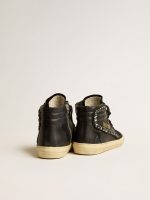 Slide in leather with black star and Swarovski crystal flash - Image 5