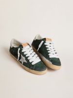 Men's Super-Star in green suede with silver metallic leather star and leather heel tab - Image 2