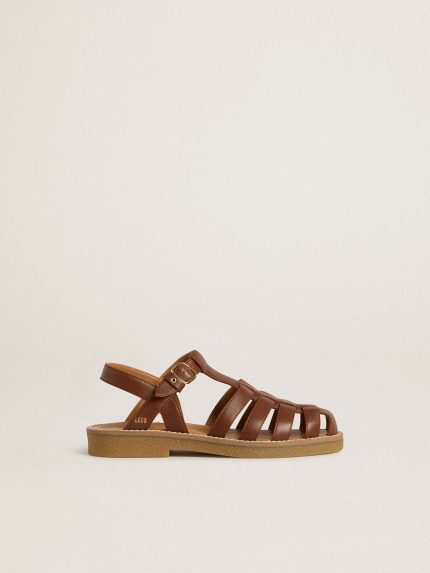 Maxime Junior sandals in brown leather
