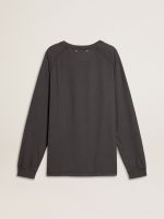Men's T-shirt in anthracite-colored cotton with print on the chest - Image 6