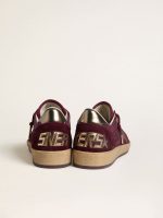 Women's Ball Star in burgundy suede with crystal star and metallic leather heel tab - Image 5