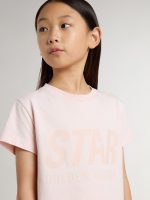 Girls' pink T-shirt with pink print on the front - Image 4