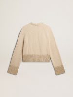 Women's boxy sweater in wool with hotfix crystal decoration - Image 7