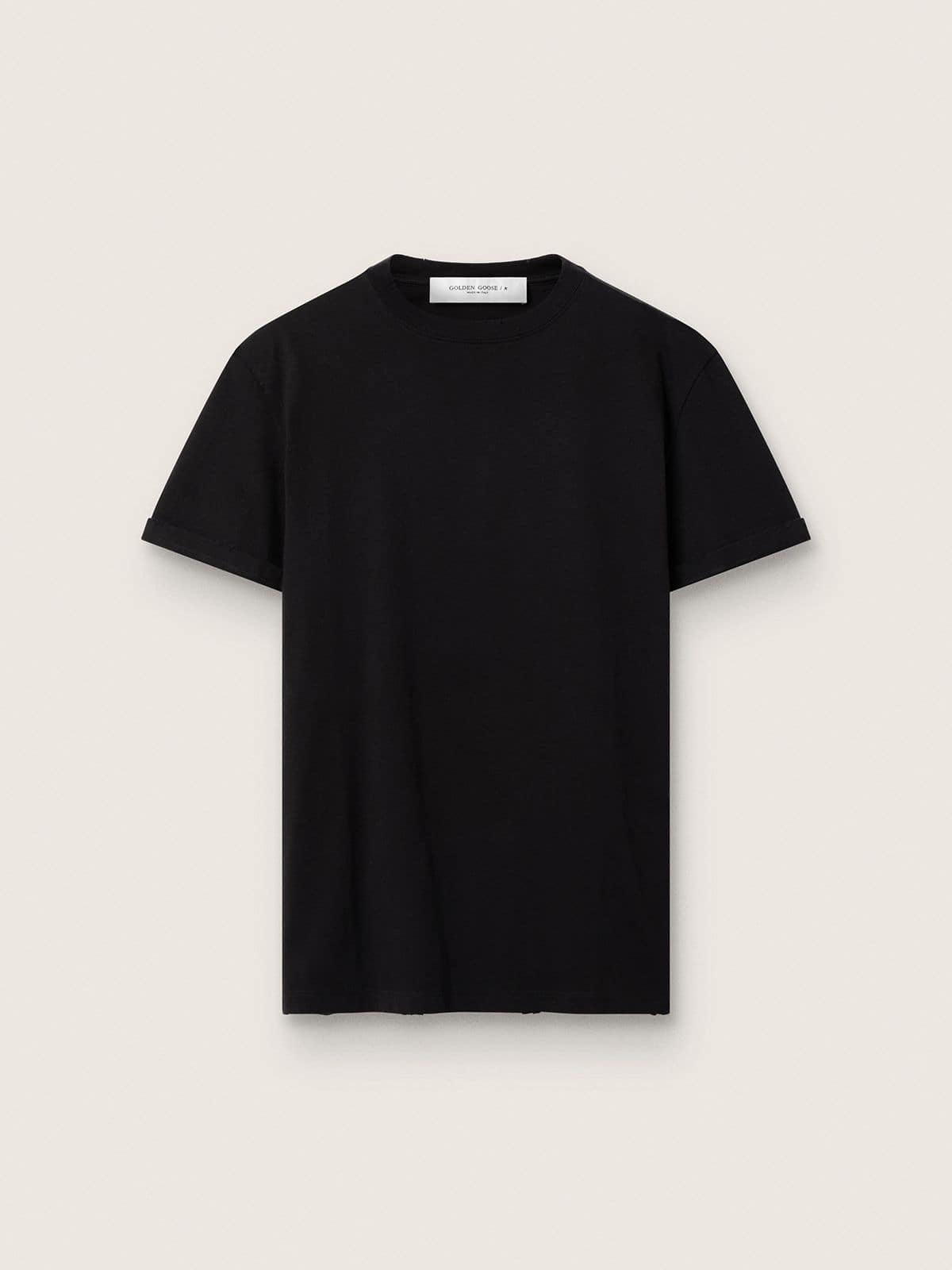 3ea6af21d633ce32e79eb16f94f696651000e59821d5505e634b06b8d17d49e1 Women's regular-fit distressed T-shirt in black - Image 1
