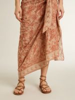 Women's Penelope flat sandals in tobacco leather with suede sole - Image 3