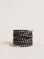 Black cotton laces with contrasting silver stars