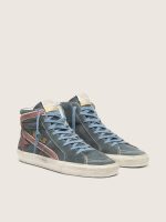Men's Slide in gray suede with brown nubuck star and flash - Image 2