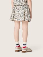 Journey girls' miniskirt in white cotton canvas with green floral print - Image 6