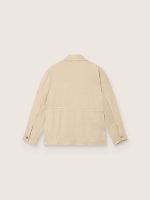 Women's safari jacket in beige viscose micro-chevron - Image 2