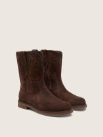 Young Wish Star boots in brown suede with flower embroidery - Image 2