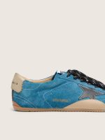 Women's True-Star in teal suede with black star and cream heel tab - Image 4