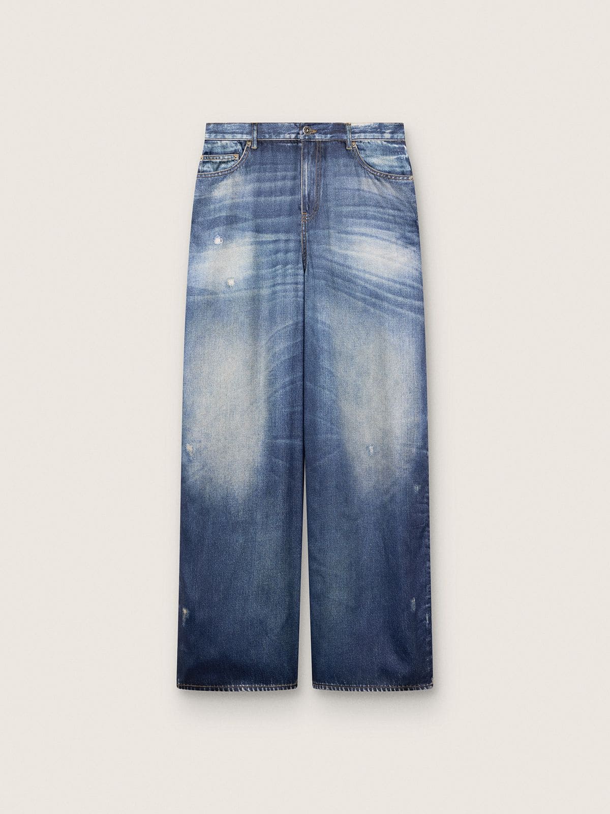 3fe22607a2ee02e18bc008a433993350faa0c7b74d271bde2a4bbb67200e300e Women's boyfriend jeans in blue denim with archive print - Image 1