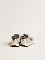 Marathon Young in silver nylon with black star and leather heel tab - Image 4