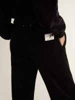 Women's joggers in velvet-effect cotton blend - Image 4