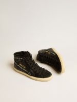 Slide in leather with black star and Swarovski crystal flash - Image 2