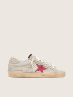 Women's Super-Star LTD in white pony skin with red suede star