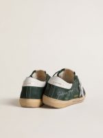 Men's Super-Star in green suede with silver metallic leather star and leather heel tab - Image 4